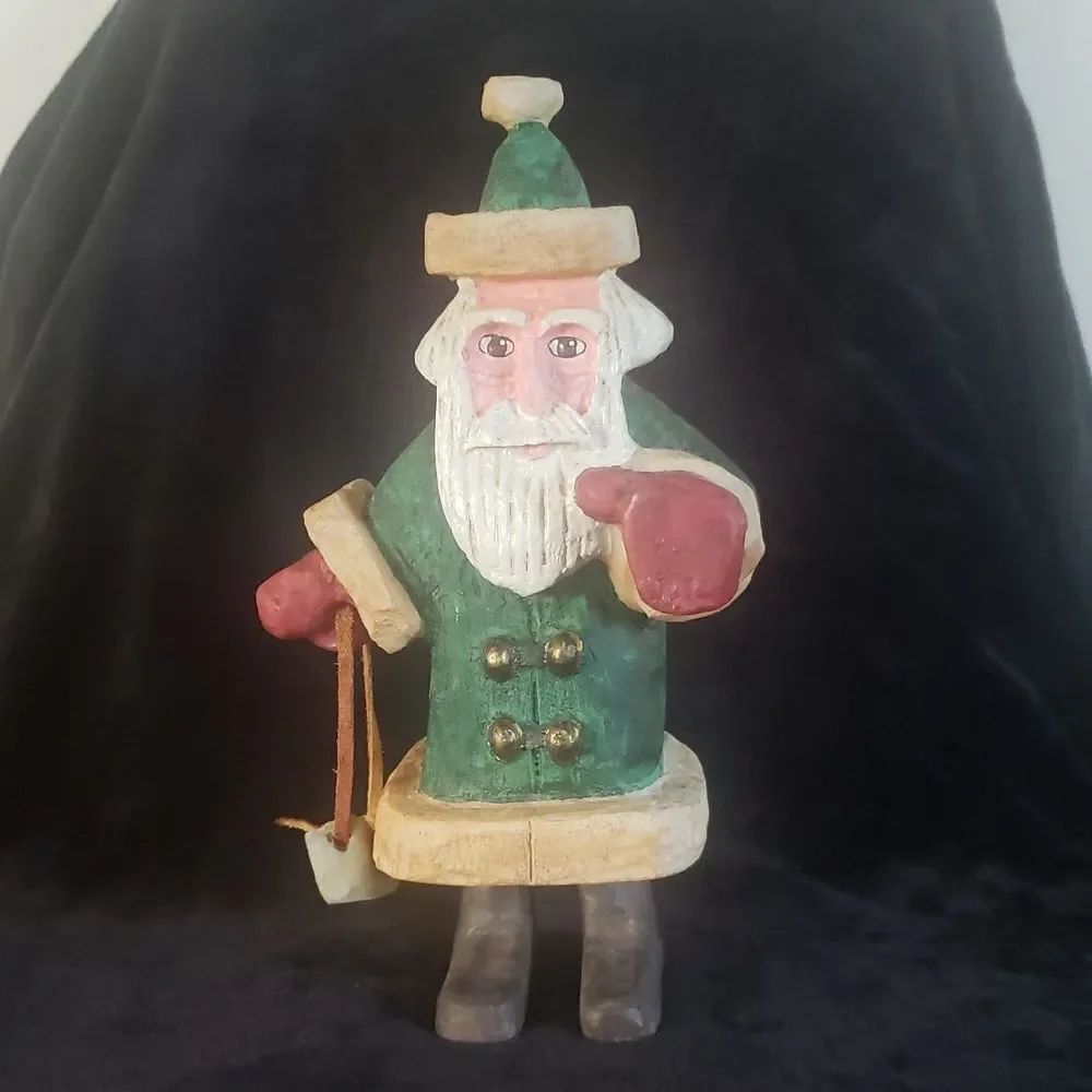 Vintage Handpainted Resin Santa Figurine